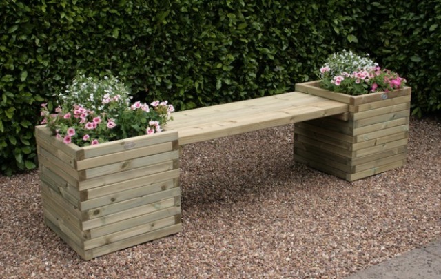 'Hutton' Windermere Planter Bench. Available from Taunton Sheds